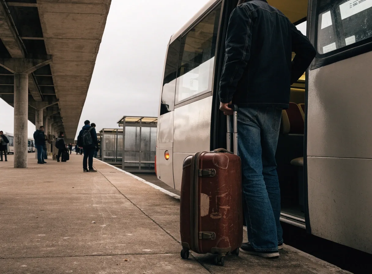 Viajeros de espaldas en el andén de una estación de cercanías española